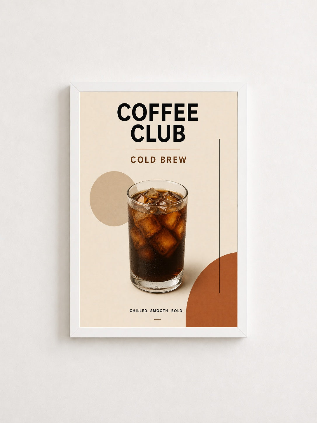 Coffee Club Soğuk Demleme – Modern Çerçeveli Poster — Beyaz Çerçeve — TabloLab
