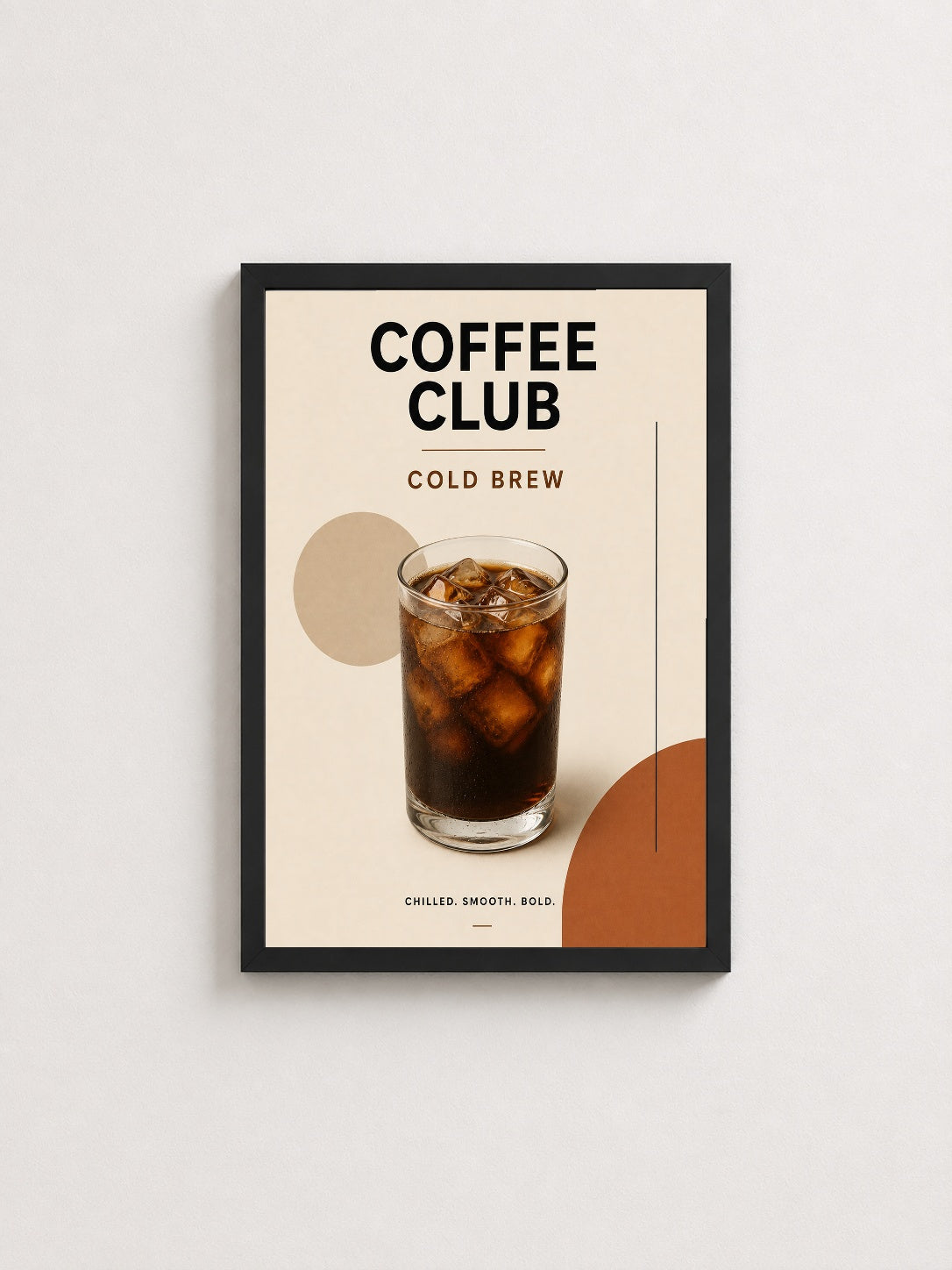 Coffee Club Soğuk Demleme – Modern Çerçeveli Poster — Siyah Çerçeve — TabloLab