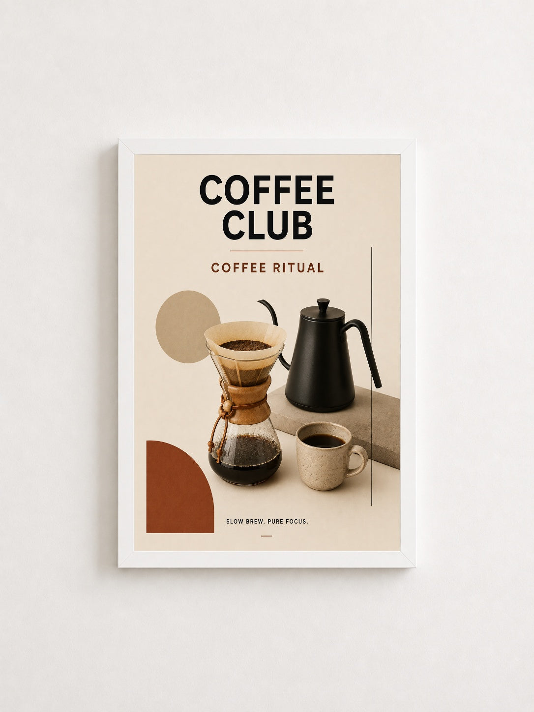 Coffee Ritual – Modern Çerçeveli Poster — Beyaz Çerçeve — TabloLab