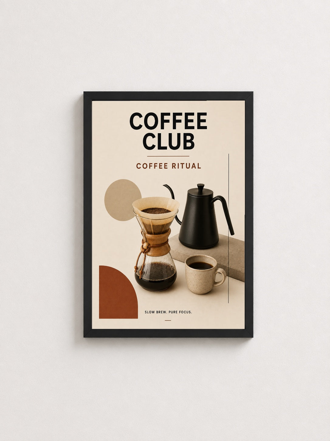 Coffee Ritual – Modern Çerçeveli Poster — Siyah Çerçeve — TabloLab