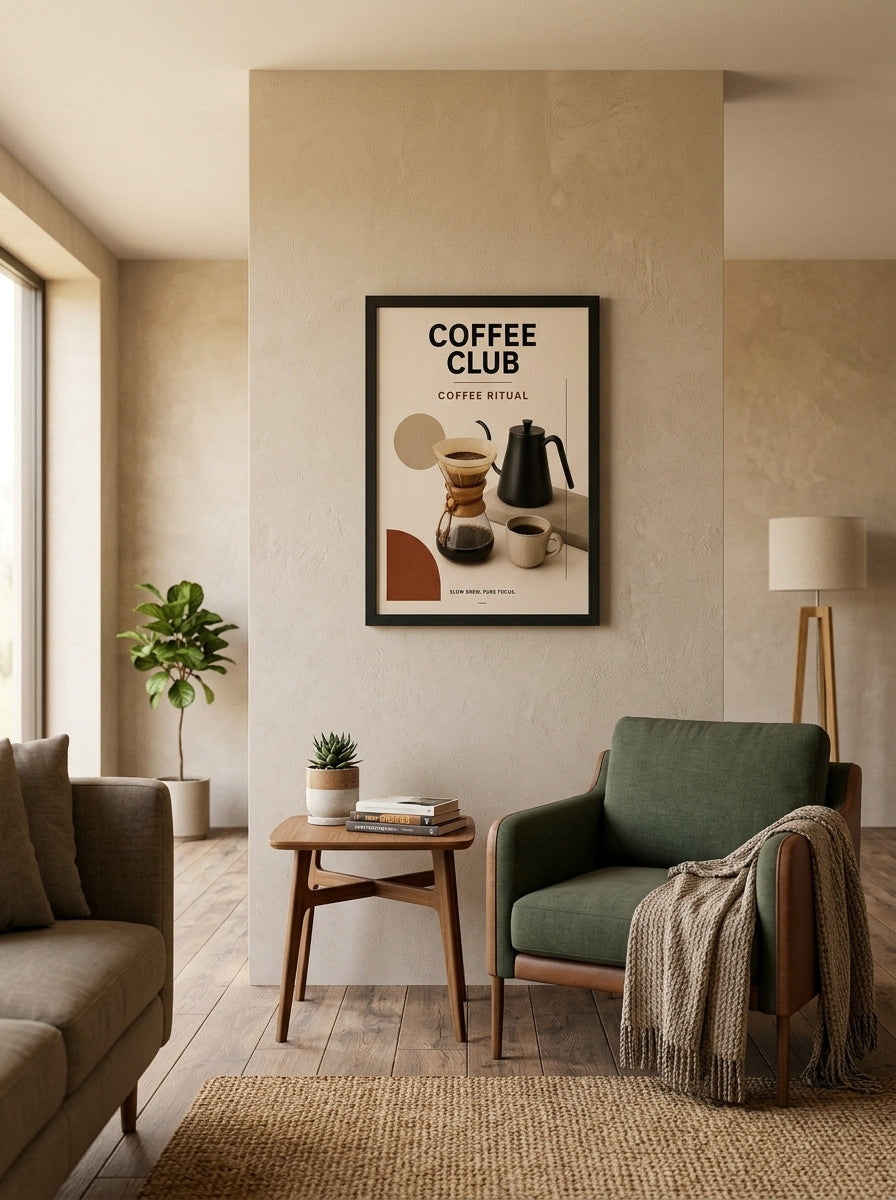 Coffee Ritual – Modern Çerçeveli Poster — Siyah Çerçeve — TabloLab