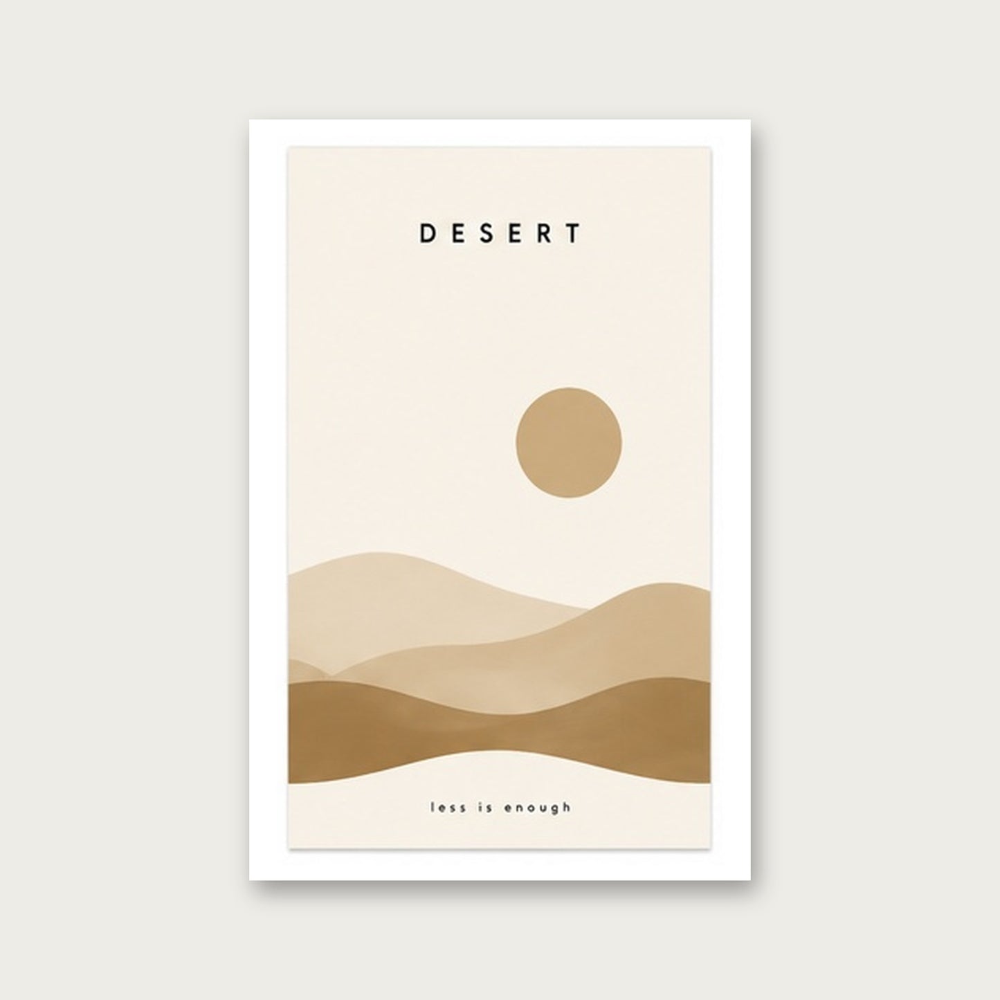 Çöl Huzuru – Minimal Çerçeveli Poster — Çerçevesiz — Paspartulu — TabloLab