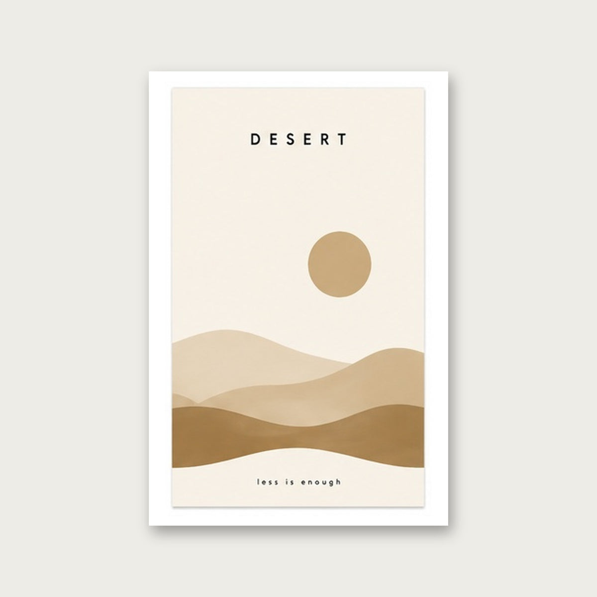 Çöl Huzuru – Minimal Çerçeveli Poster — Çerçevesiz — Paspartulu — TabloLab