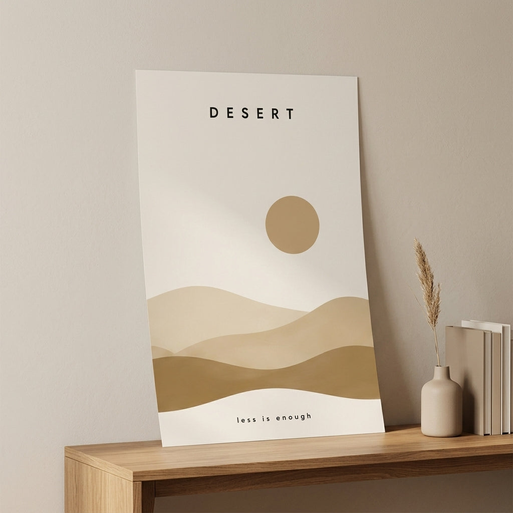 Çöl Huzuru – Minimal Çerçeveli Poster — Çerçevesiz — Paspartusuz — TabloLab
