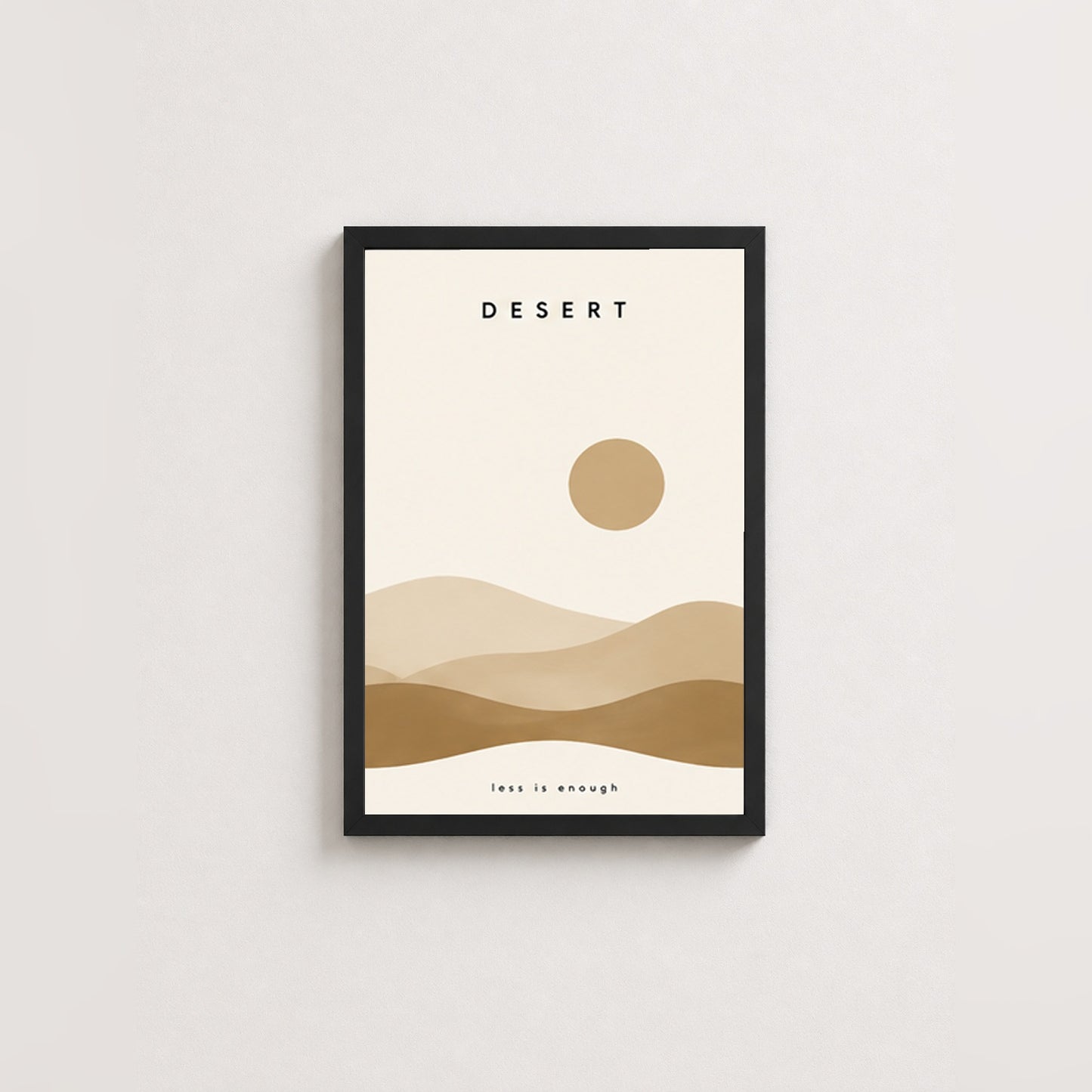 Çöl Huzuru – Minimal Çerçeveli Poster — Siyah — Paspartusuz — TabloLab