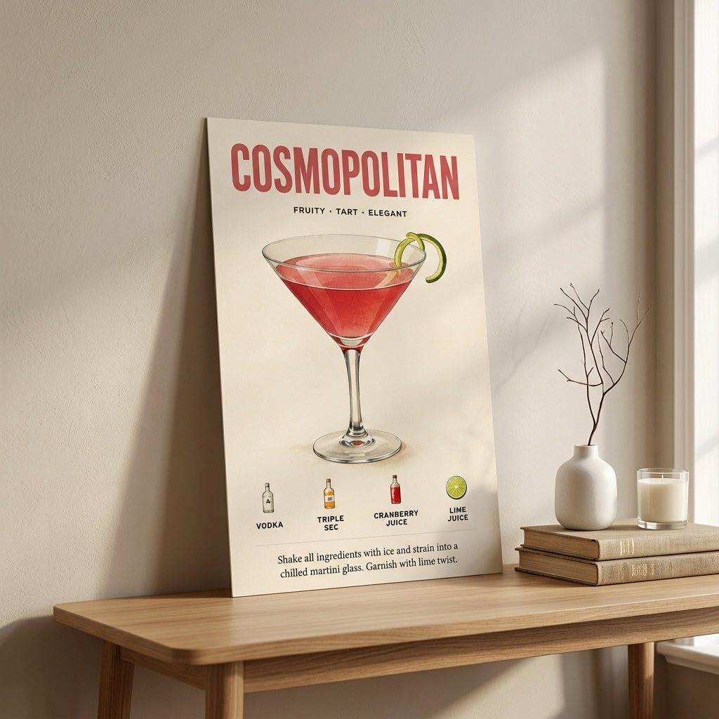 Cosmopolitan Sanatı – Vintage Çerçeveli Poster — Çerçevesiz — Paspartusuz — TabloLab