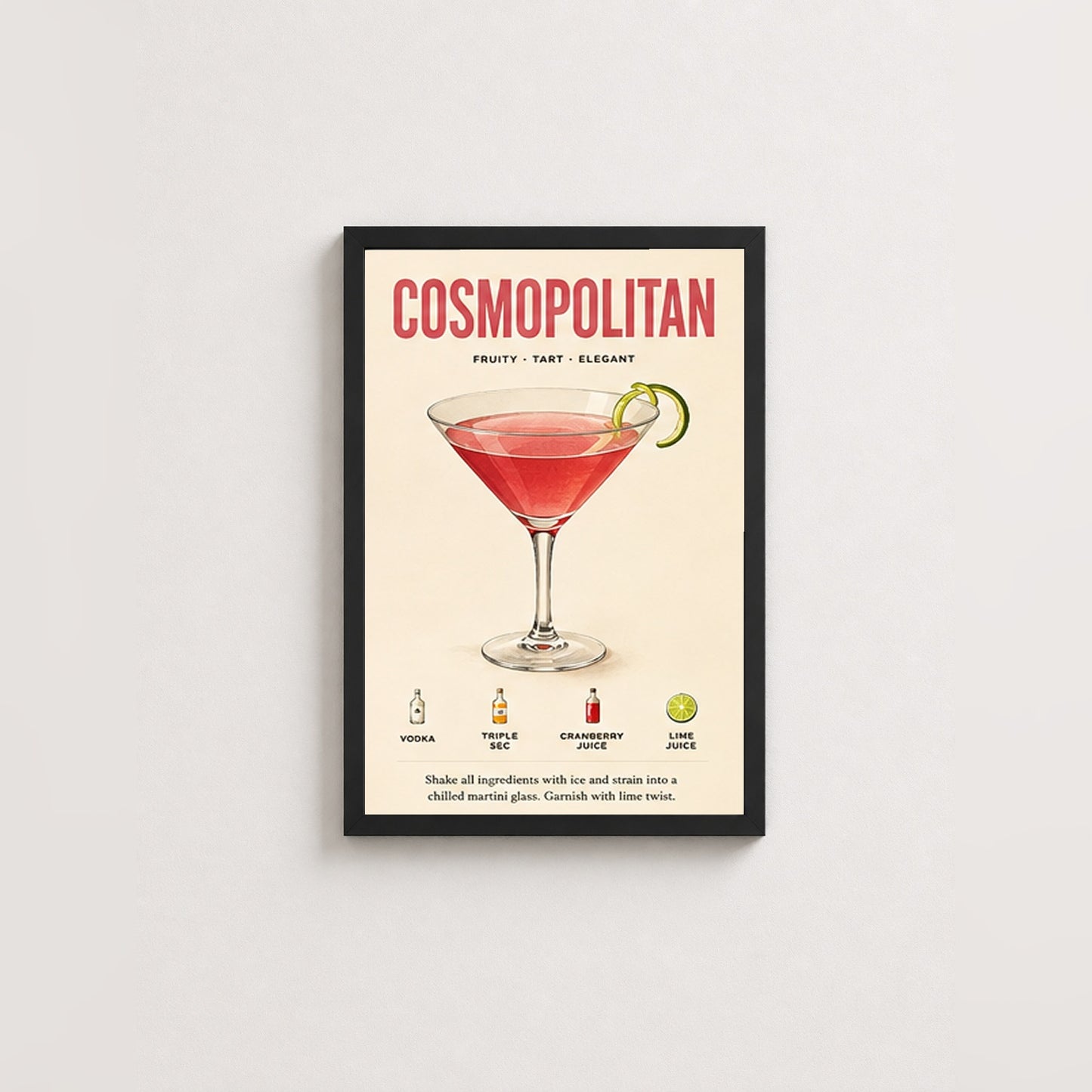 Cosmopolitan Sanatı – Vintage Çerçeveli Poster — Siyah — Paspartusuz — TabloLab