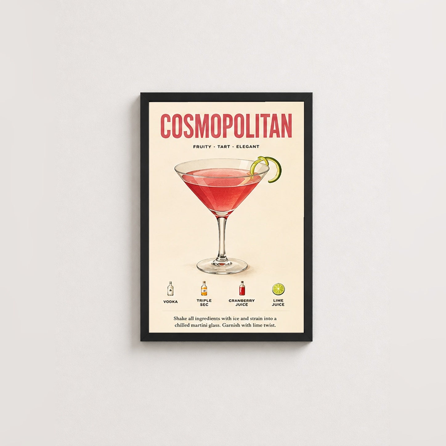 Cosmopolitan Sanatı – Vintage Çerçeveli Poster — Siyah — Paspartusuz — TabloLab