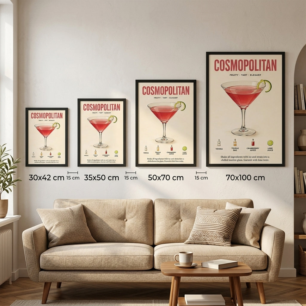 Cosmopolitan Sanatı – Vintage Çerçeveli Poster — Siyah — Paspartusuz — TabloLab