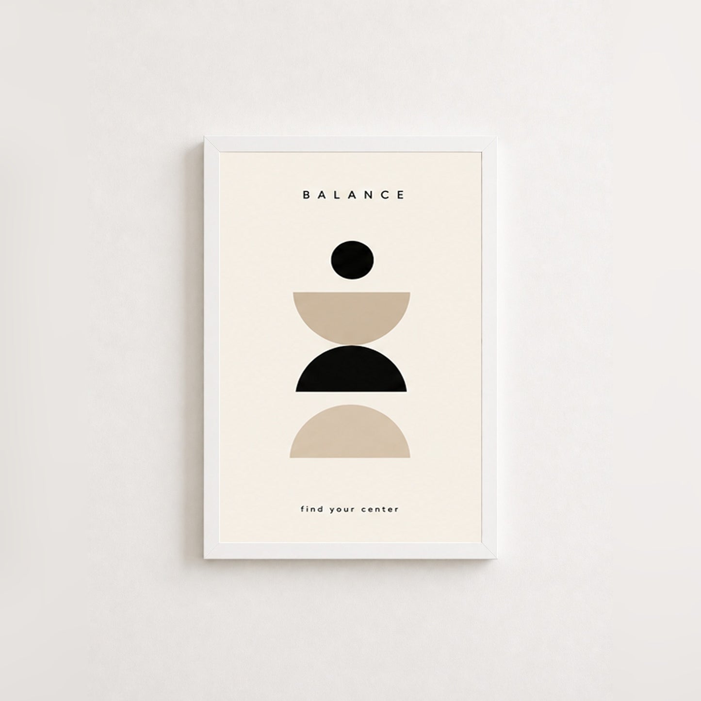 Denge Simetrisi – Modern Çerçeveli Poster — Beyaz — Paspartusuz — TabloLab