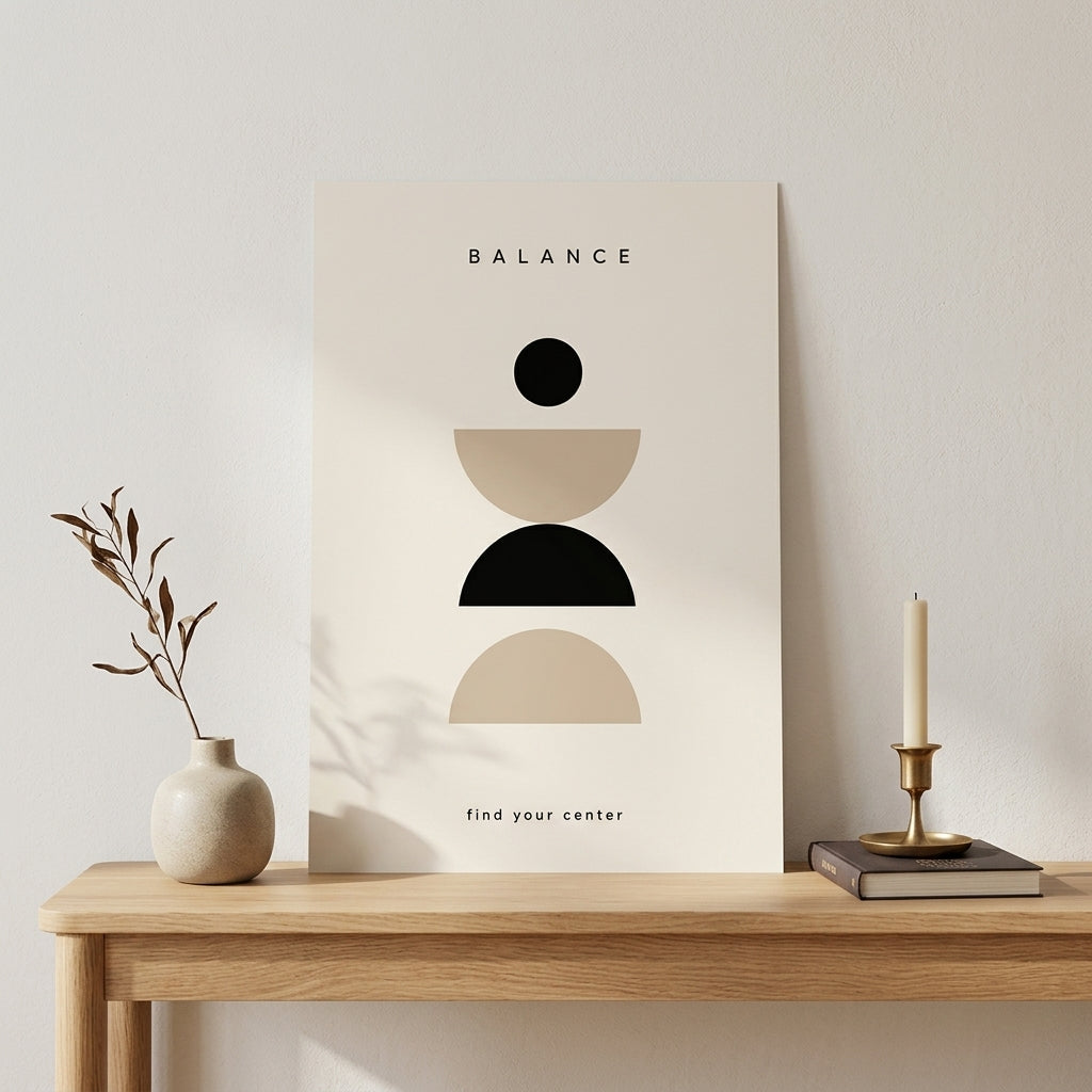 Denge Simetrisi – Modern Çerçeveli Poster — Çerçevesiz — Paspartusuz — TabloLab