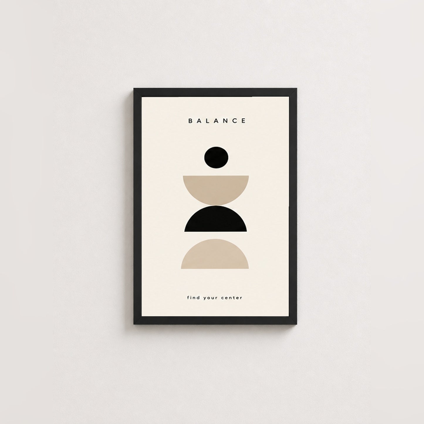 Denge Simetrisi – Modern Çerçeveli Poster — Siyah — Paspartusuz — TabloLab