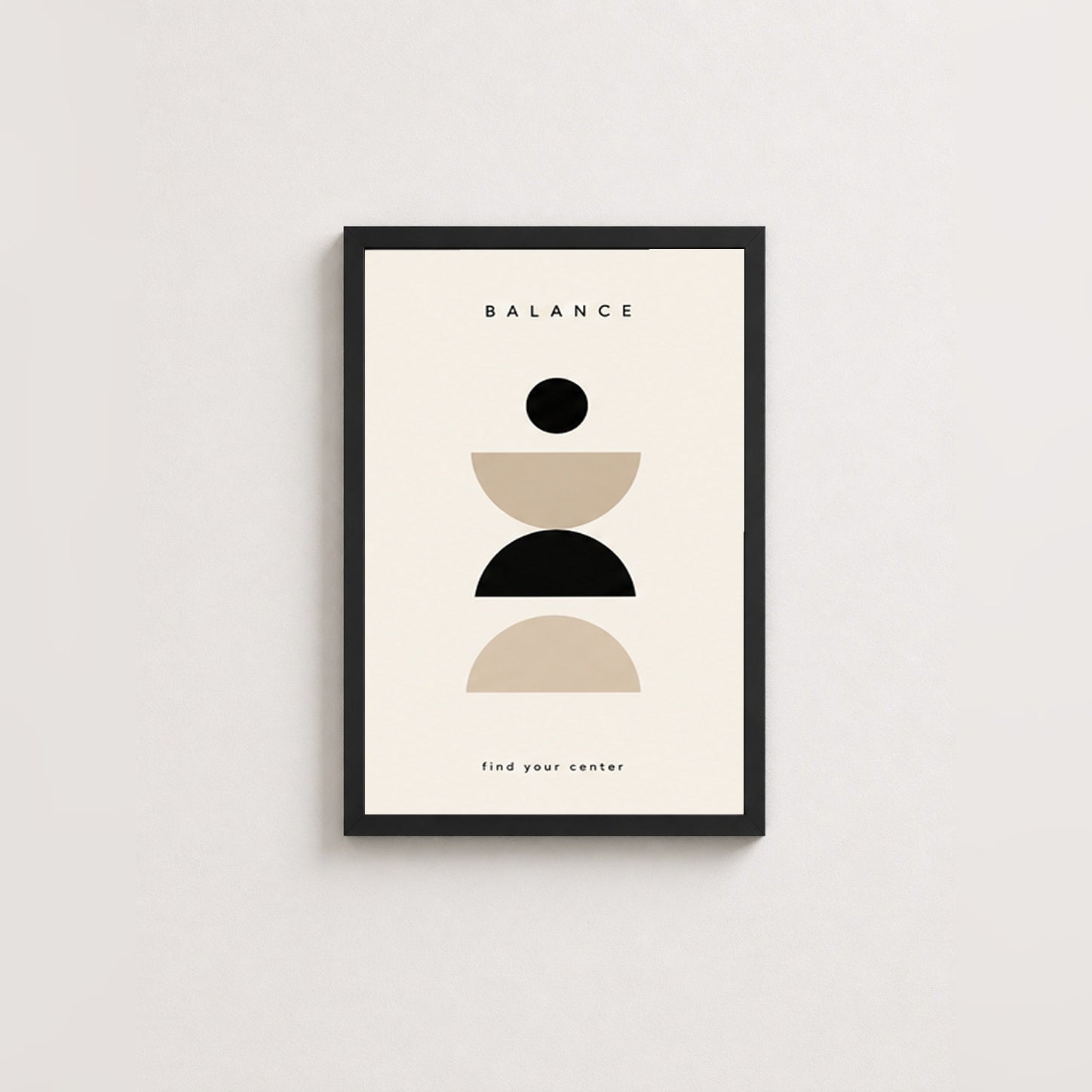 Denge Simetrisi – Modern Çerçeveli Poster — Siyah — Paspartusuz — TabloLab