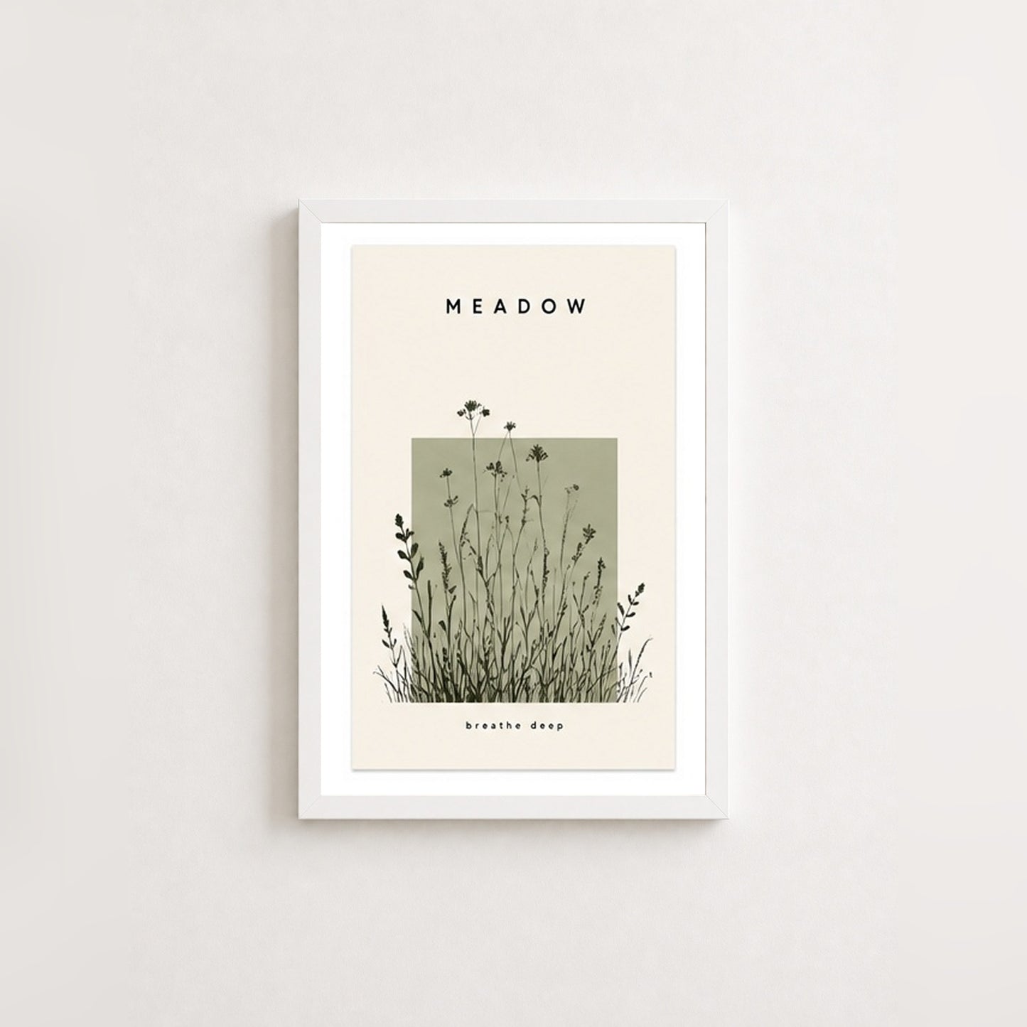 Doğanın Huzuru – Modern Çerçeveli Poster — Beyaz — Paspartulu — TabloLab