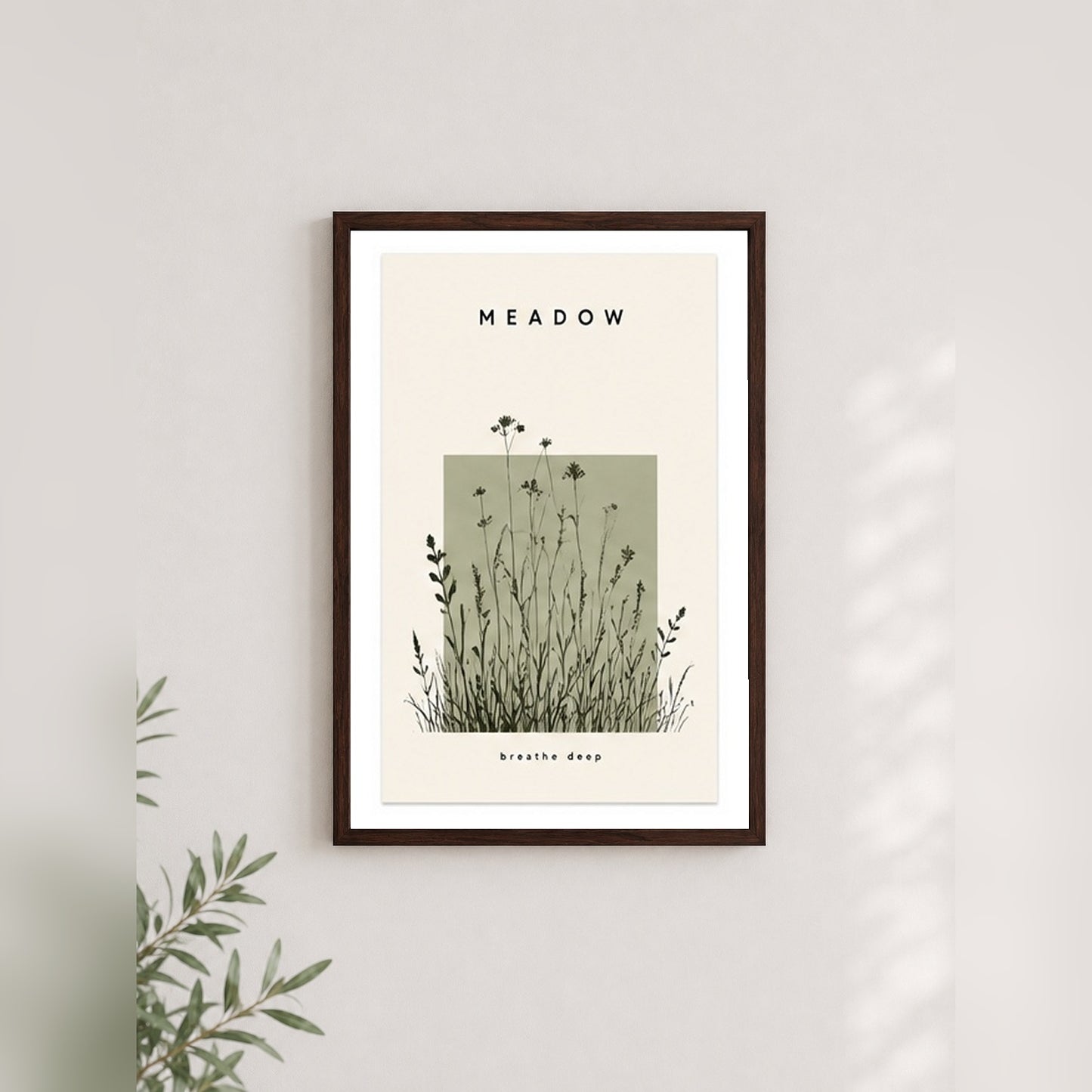 Doğanın Huzuru – Modern Çerçeveli Poster — Ceviz — Paspartulu — TabloLab