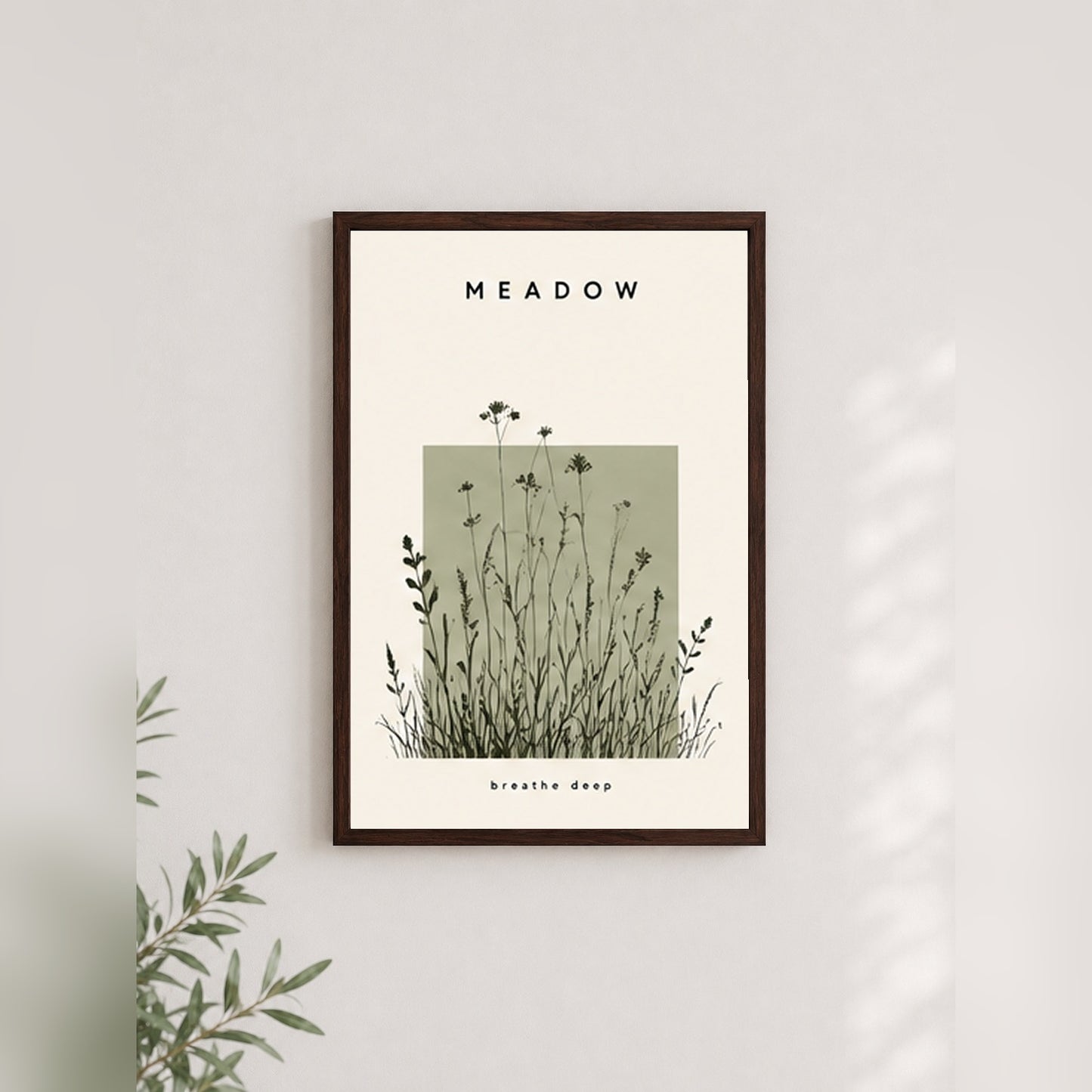Doğanın Huzuru – Modern Çerçeveli Poster — Ceviz — Paspartusuz — TabloLab