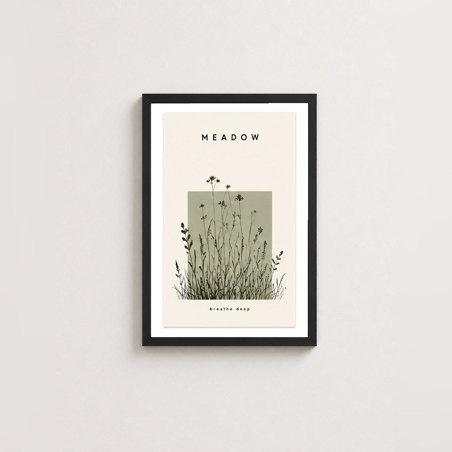Doğanın Huzuru – Modern Çerçeveli Poster — Siyah — Paspartulu — TabloLab