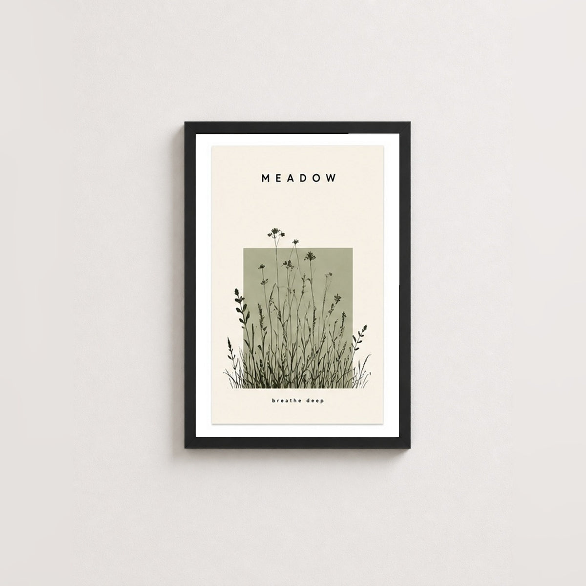 Doğanın Huzuru – Modern Çerçeveli Poster — Siyah — Paspartulu — TabloLab