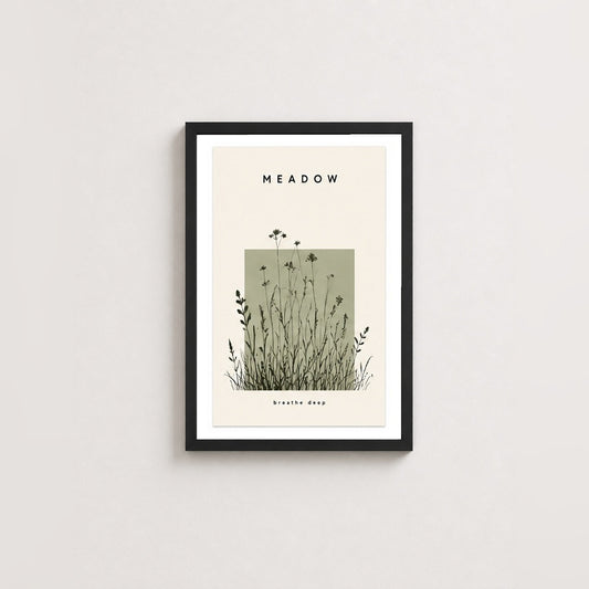 Doğanın Huzuru – Modern Çerçeveli Poster — Siyah — Paspartulu — TabloLab