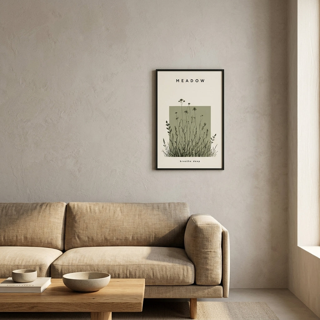 Doğanın Huzuru – Modern Çerçeveli Poster — Siyah — Paspartusuz — TabloLab