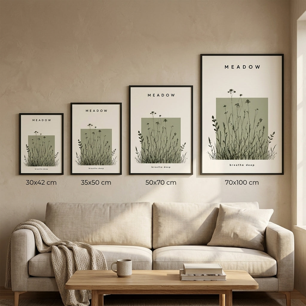 Doğanın Huzuru – Modern Çerçeveli Poster — Siyah — Paspartusuz — TabloLab