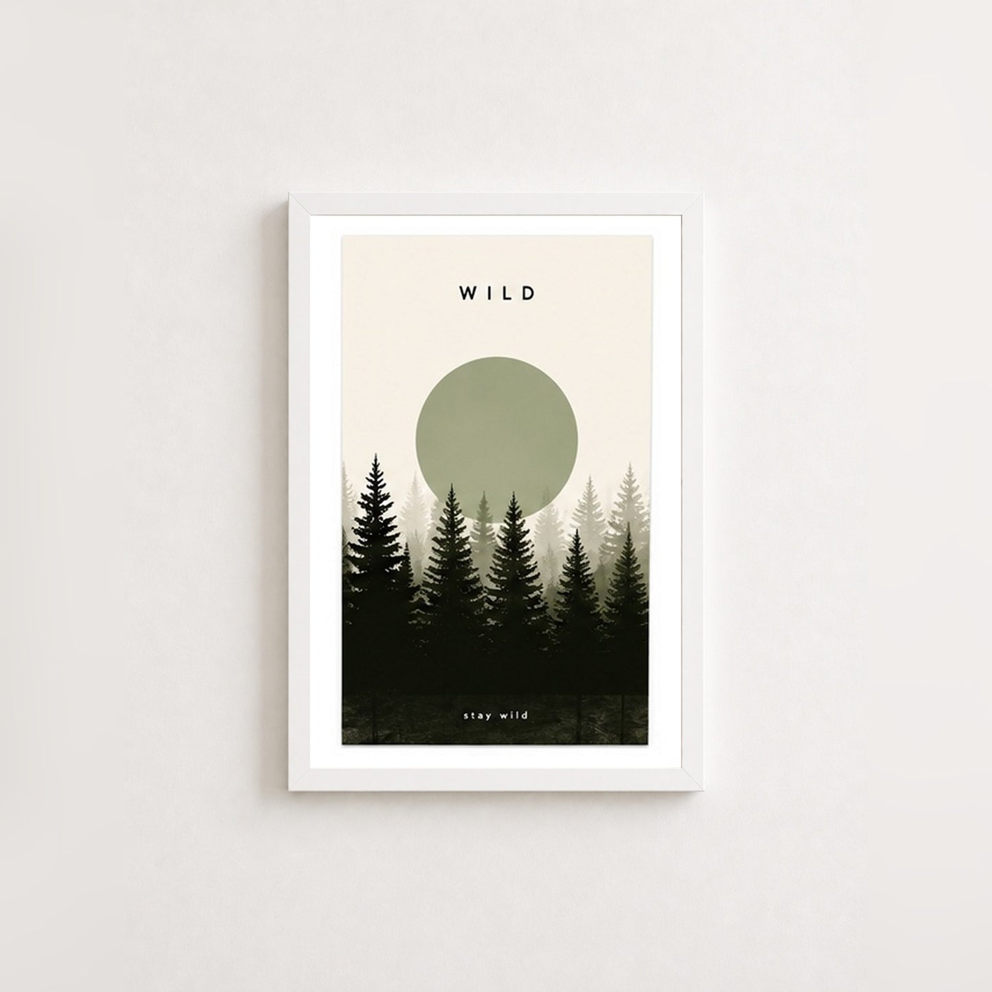 Doğanın Sakinliği – Minimal Çerçeveli Poster — Beyaz — Paspartulu — TabloLab