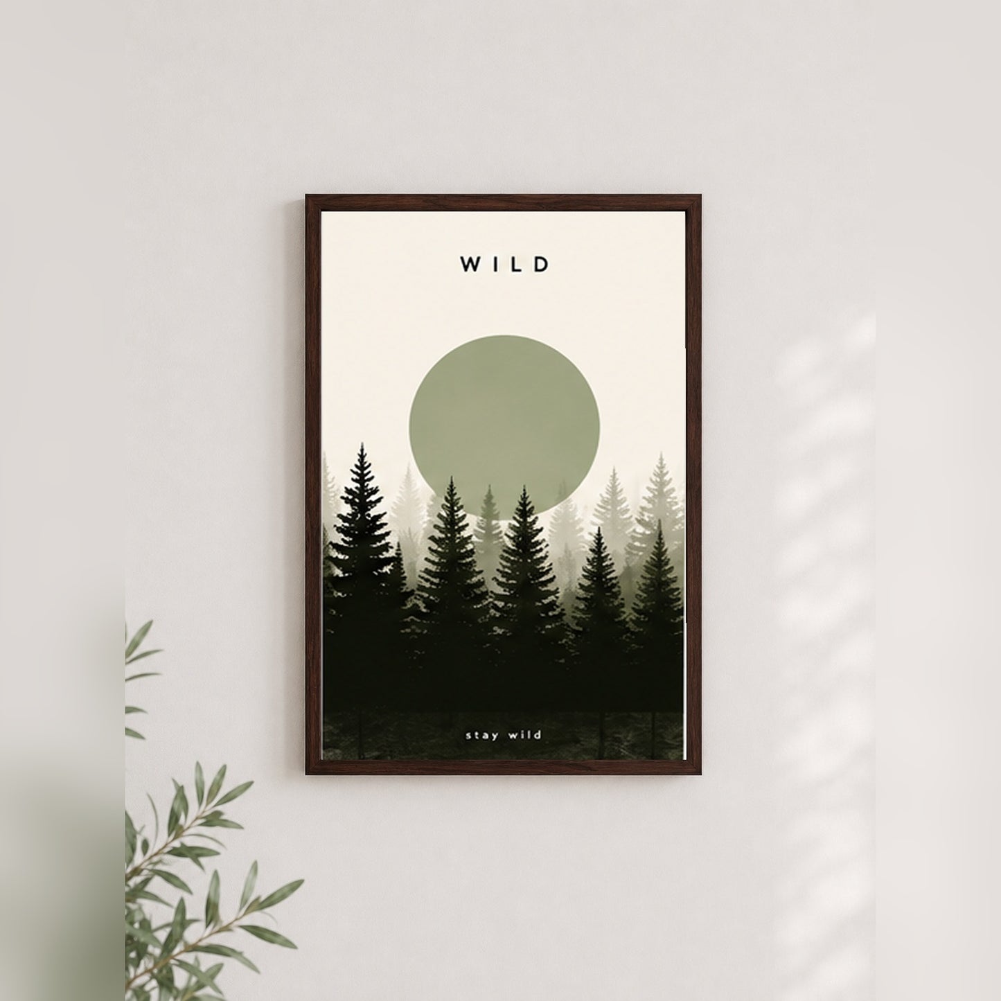 Doğanın Sakinliği – Minimal Çerçeveli Poster — Ceviz — Paspartusuz — TabloLab