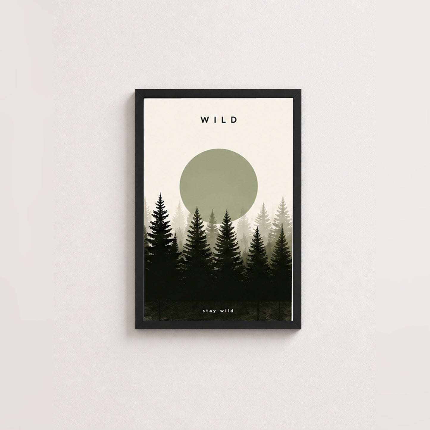 Doğanın Sakinliği – Minimal Çerçeveli Poster — Siyah — Paspartusuz — TabloLab