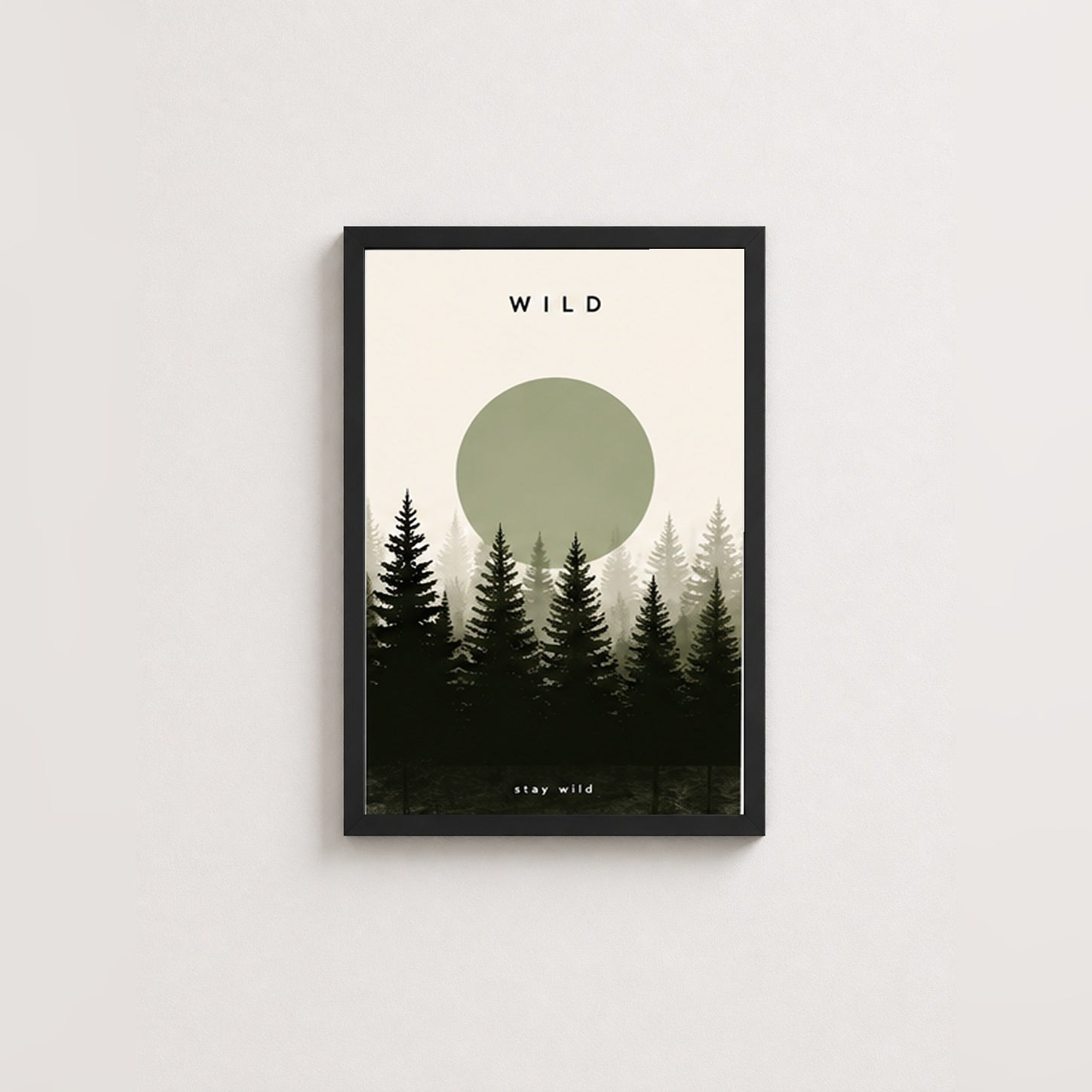 Doğanın Sakinliği – Minimal Çerçeveli Poster — Siyah — Paspartusuz — TabloLab