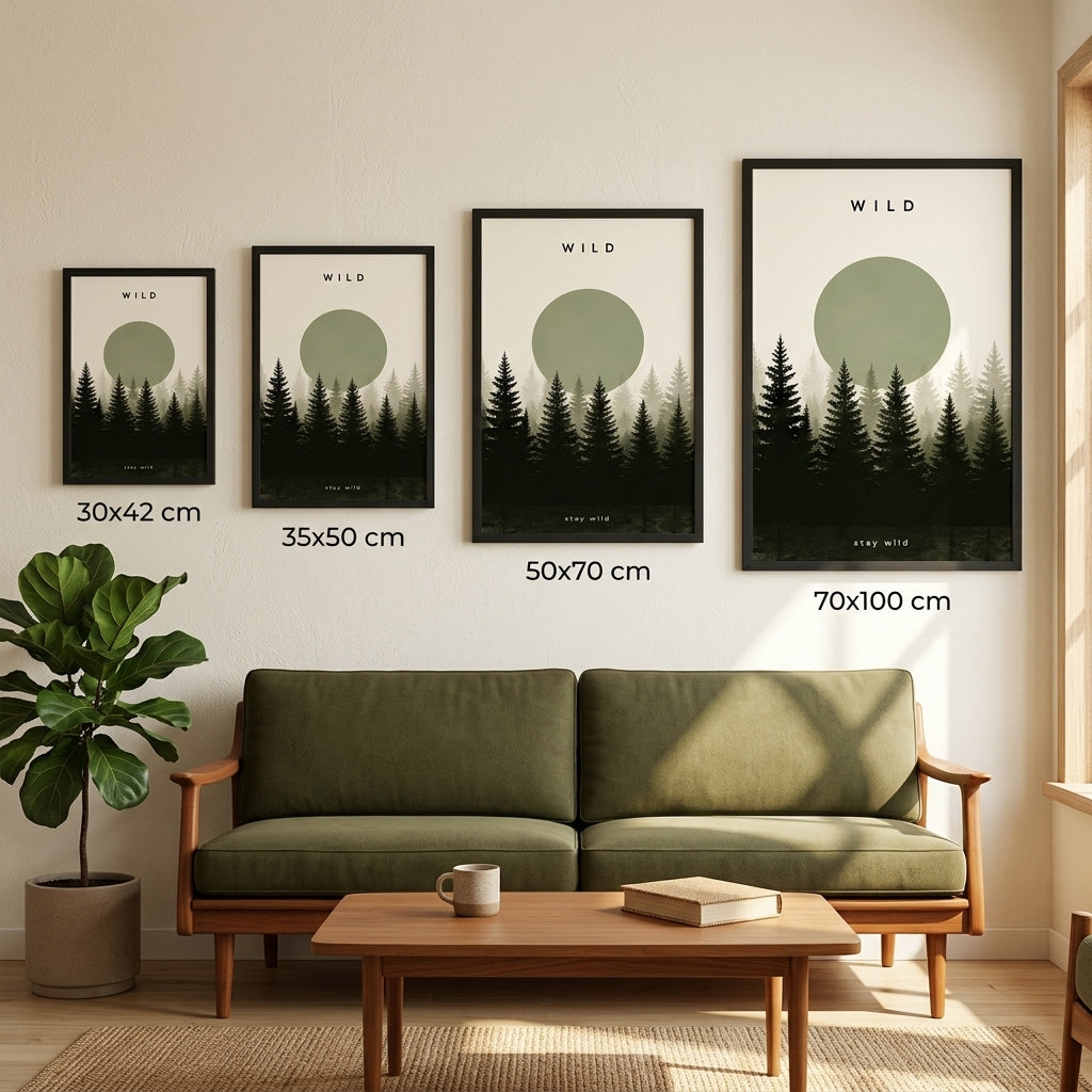 Doğanın Sakinliği – Minimal Çerçeveli Poster — Siyah — Paspartusuz — TabloLab