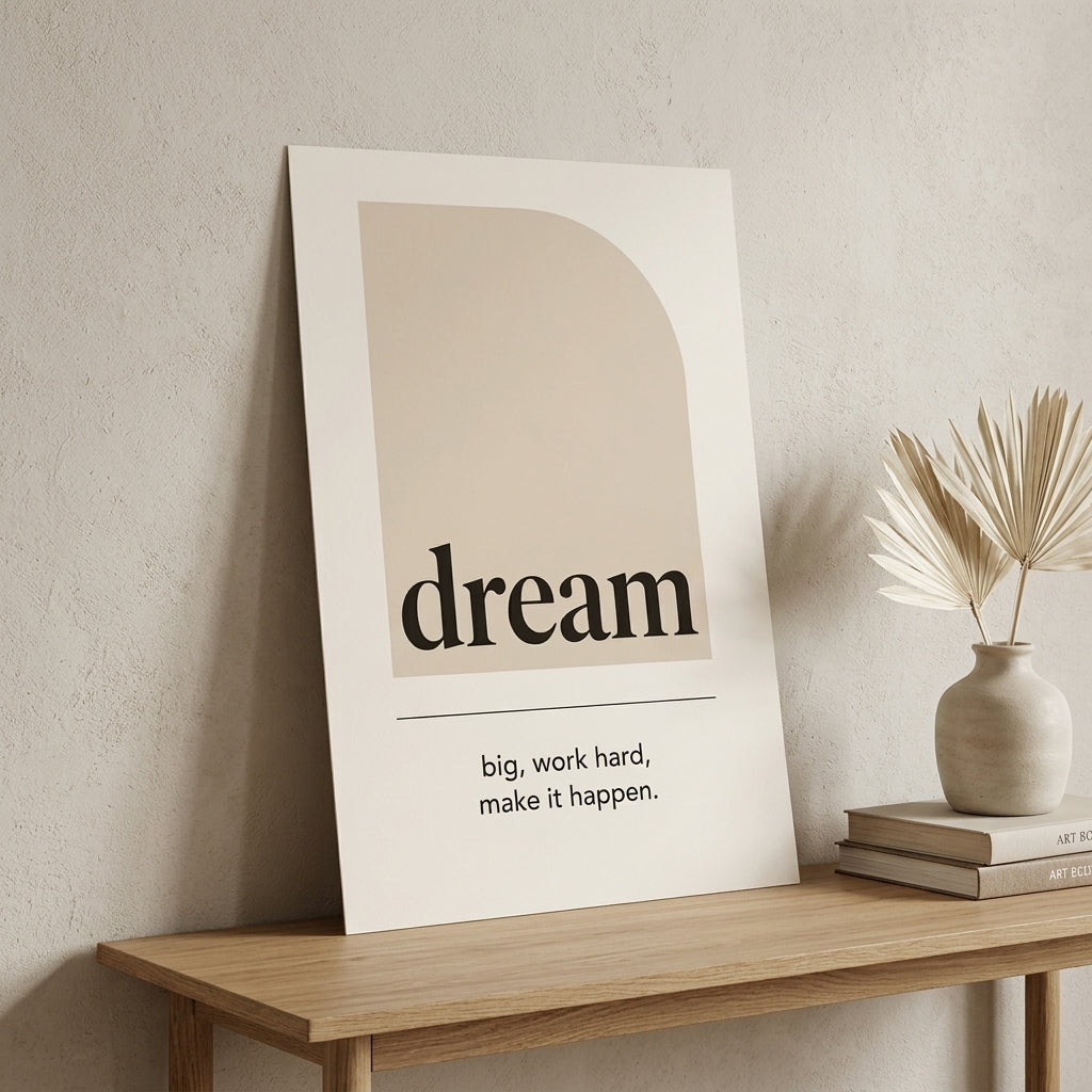 Dream Büyük – Modern Çerçeveli Poster — Çerçevesiz — Tam Baskı — TabloLab