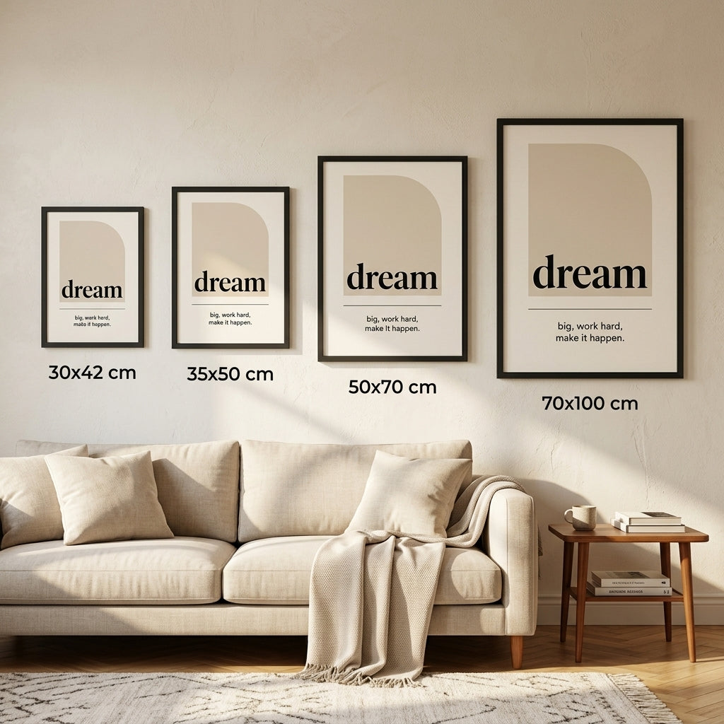 Dream Büyük – Modern Çerçeveli Poster — Siyah — Tam Baskı — TabloLab