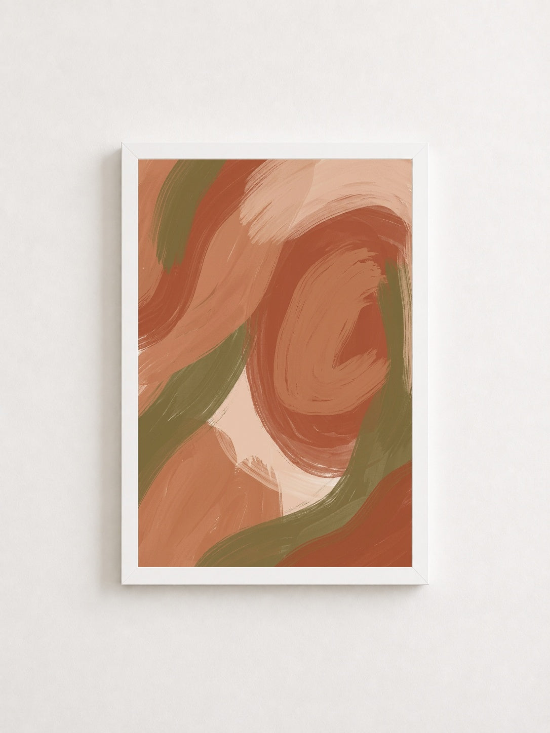 Fırça Dokunuşları – Boho Çerçeveli Poster — Beyaz Çerçeve — TabloLab
