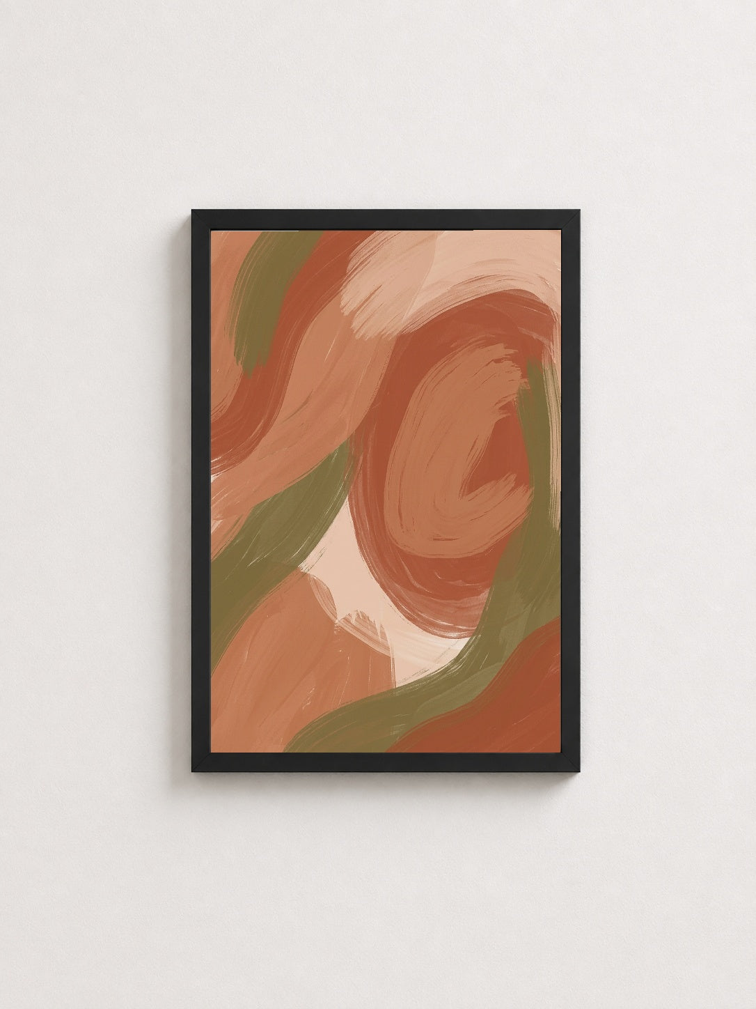 Fırça Dokunuşları – Boho Çerçeveli Poster — Siyah Çerçeve — TabloLab