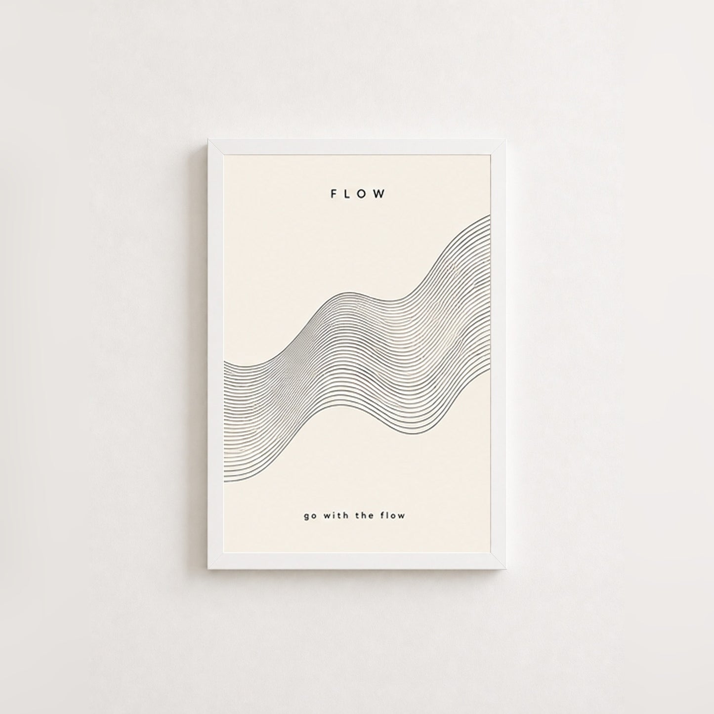 Flow Dalgaları – Minimal Çerçeveli Poster — Beyaz — Paspartusuz — TabloLab