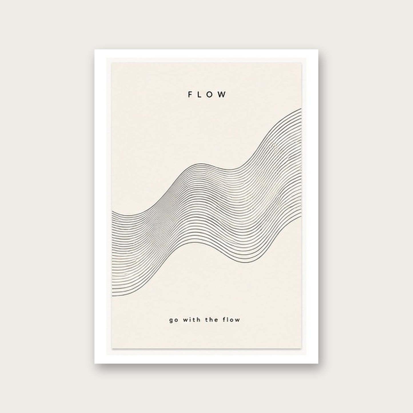 Flow Dalgaları – Minimal Çerçeveli Poster — Çerçevesiz — Paspartulu — TabloLab