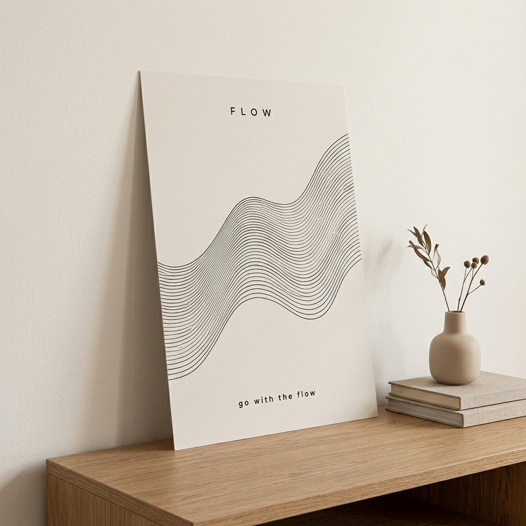 Flow Dalgaları – Minimal Çerçeveli Poster — Çerçevesiz — Paspartusuz — TabloLab
