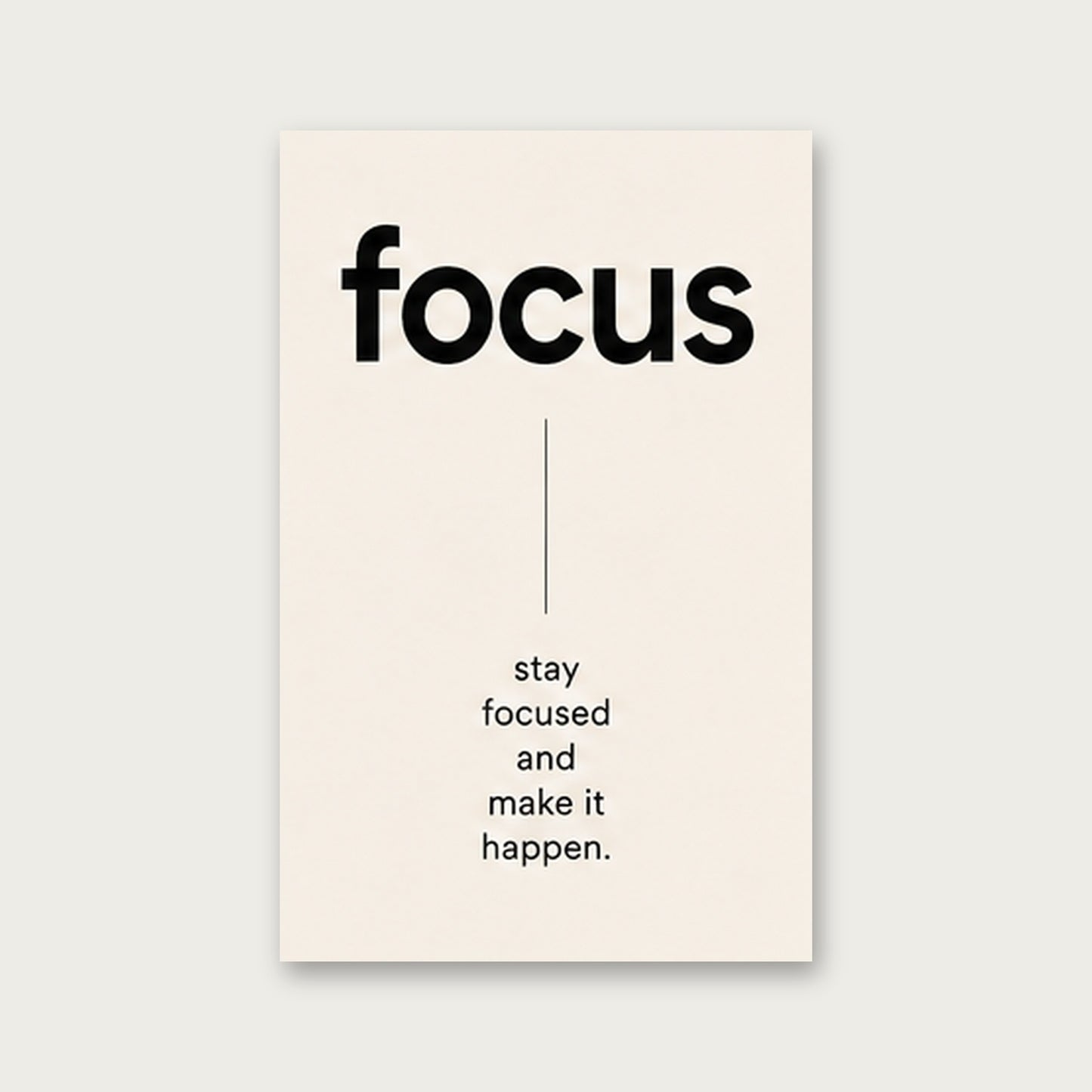 Focus Motivasyon – Minimal Çerçeveli Poster — Çerçevesiz — Tam Baskı — TabloLab