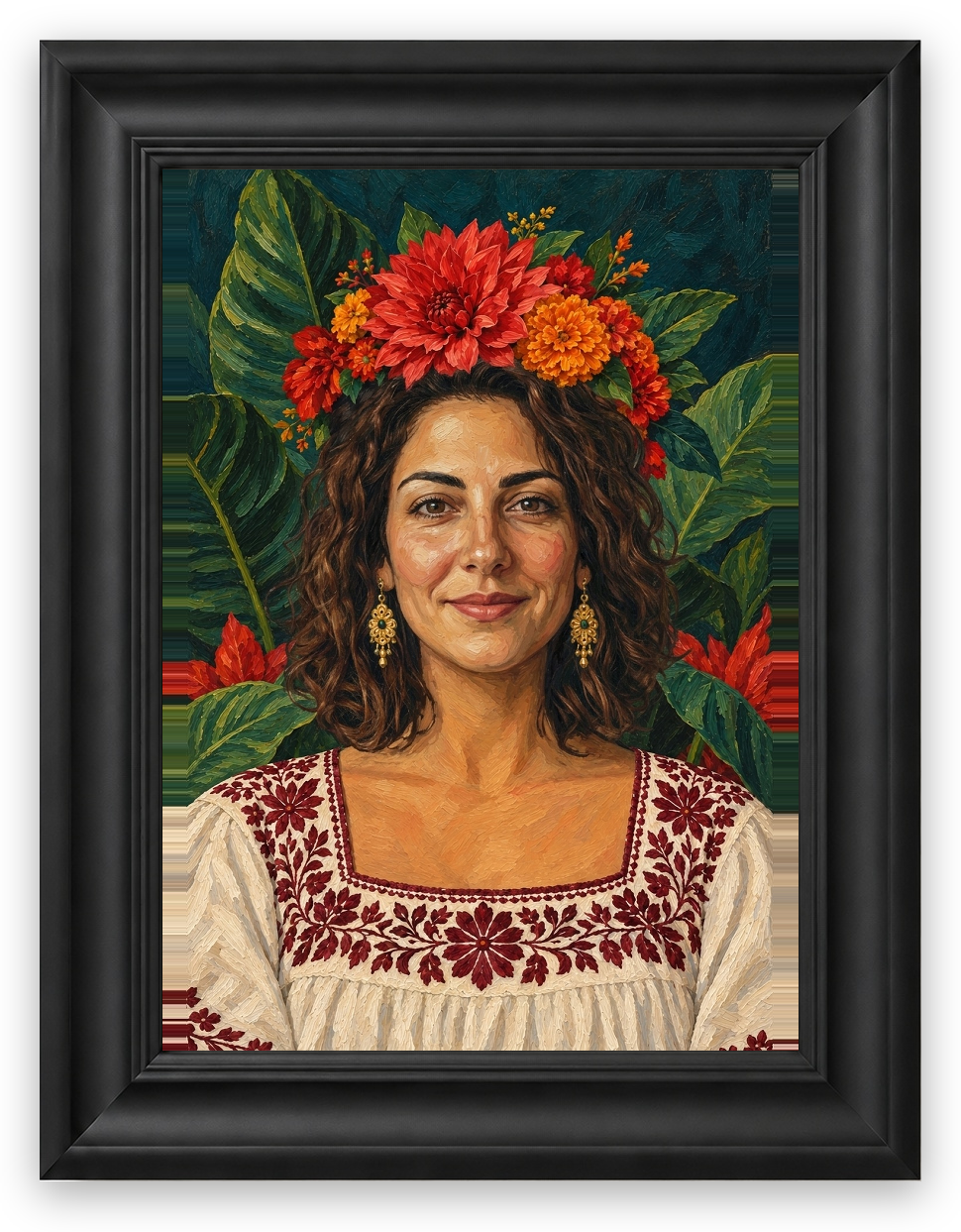 Frida’dan İlhamla Portre — Galeri çerçeve, kişiselleştirilmiş örnek tasarım