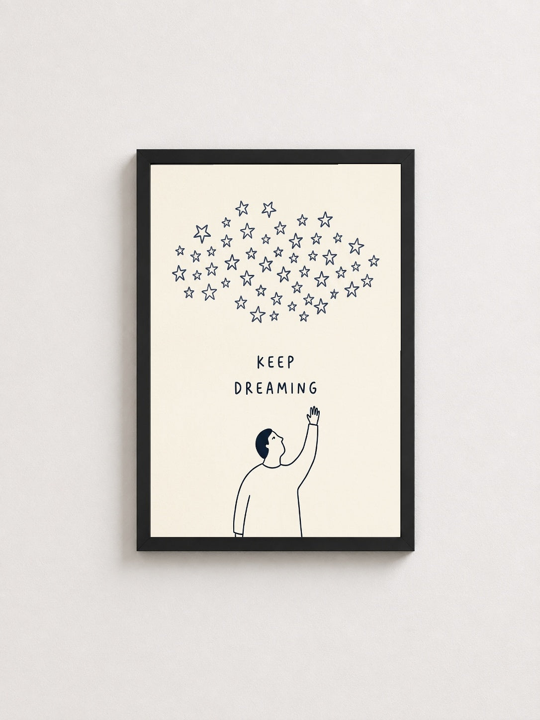 Gökyüzü Hayalleri – Minimalist Çerçeveli Poster — Siyah Çerçeve — TabloLab