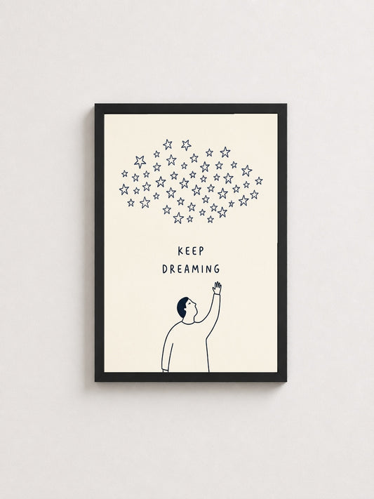 Gökyüzü Hayalleri – Minimalist Çerçeveli Poster — Siyah Çerçeve — TabloLab