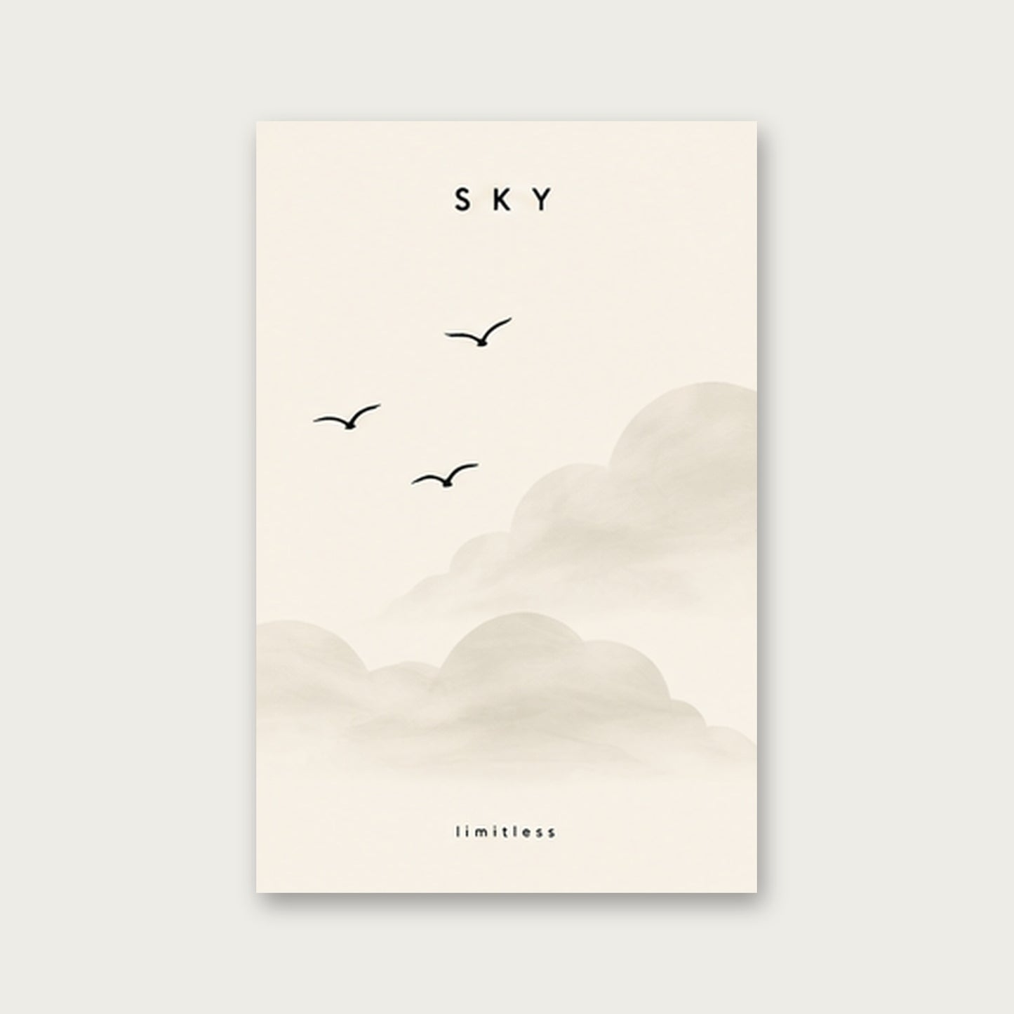 Gökyüzü Özgürlüğü – Minimal Çerçeveli Poster — Çerçevesiz — Paspartusuz — TabloLab