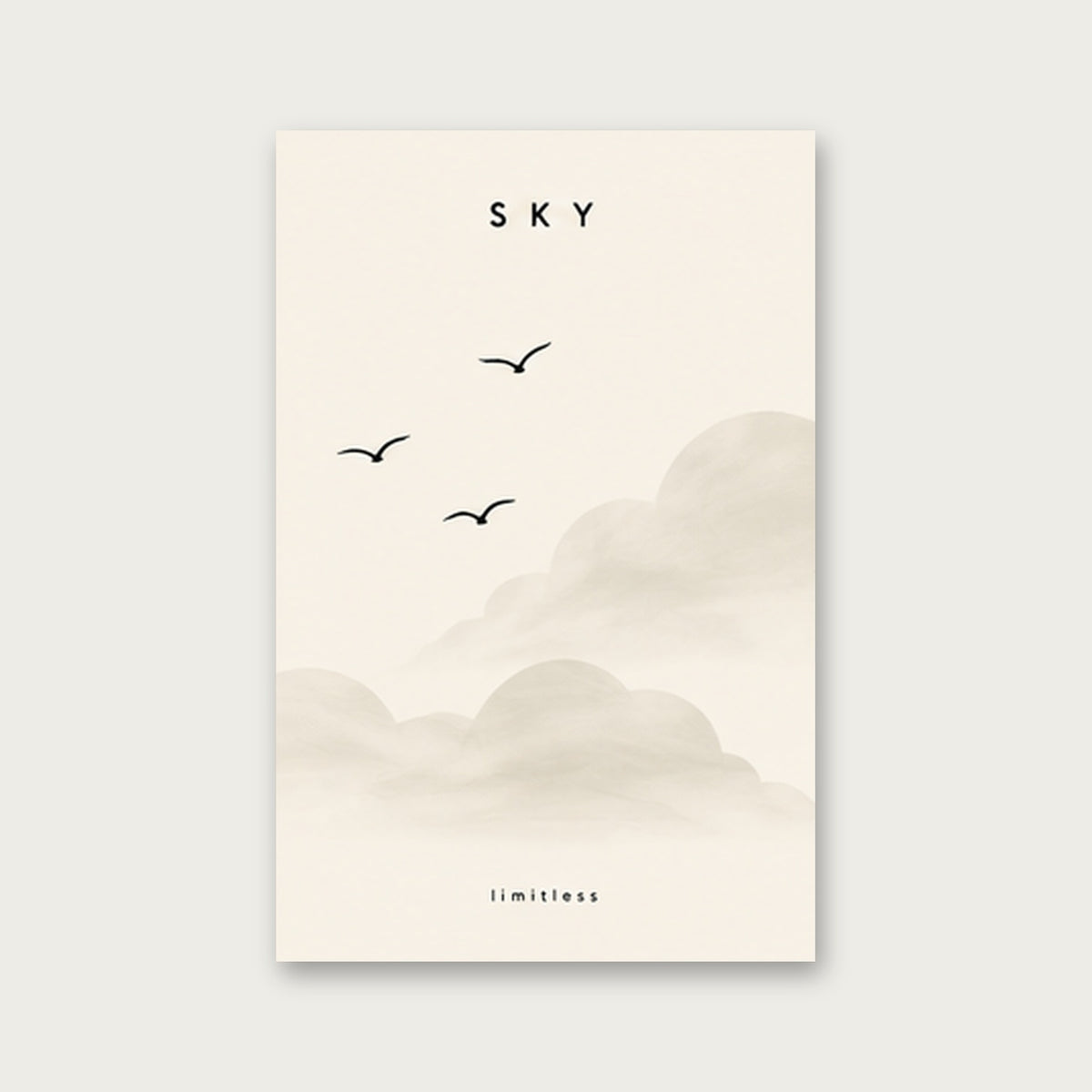 Gökyüzü Özgürlüğü – Minimal Çerçeveli Poster — Çerçevesiz — Paspartusuz — TabloLab