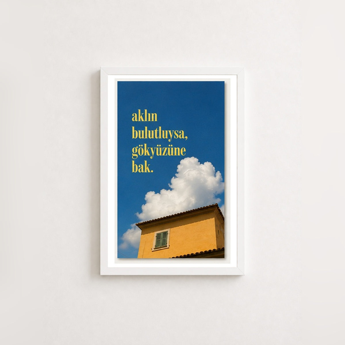 Gökyüzüne Bak – Modern Çerçeveli Poster — Beyaz — Beyaz Kenarlı — TabloLab