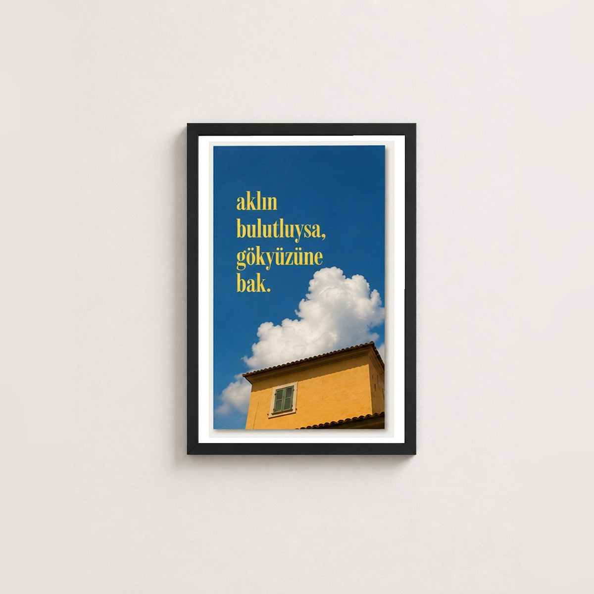 Gökyüzüne Bak – Modern Çerçeveli Poster — Siyah — Beyaz Kenarlı — TabloLab