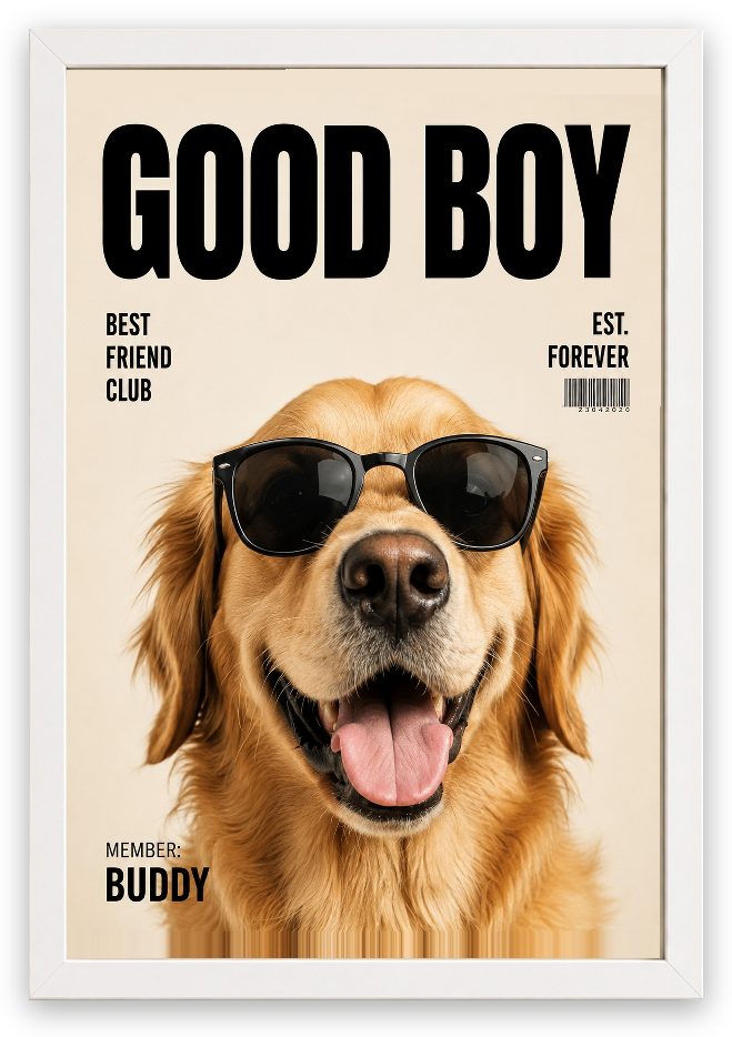 Good Boy Best Friend Poster — Beyaz Çerçeve — TabloLab