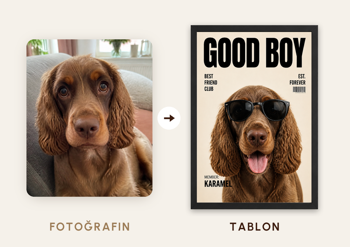 Good Boy Best Friend Poster — fotoğraftan tabloya örnek: KARAMEL — TabloLab