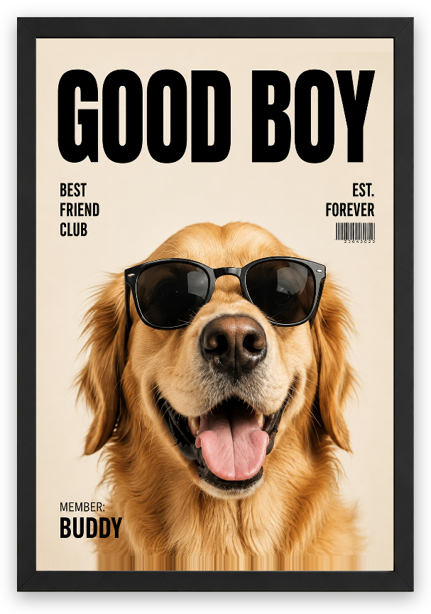 Good Boy Best Friend Poster — Siyah — TabloLab