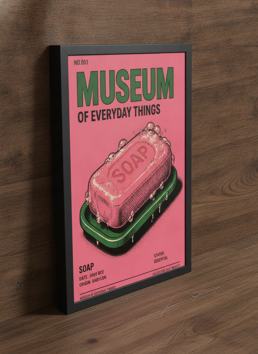 Gündelik Müze – Retro Çerçeveli Poster — Siyah Çerçeve — TabloLab