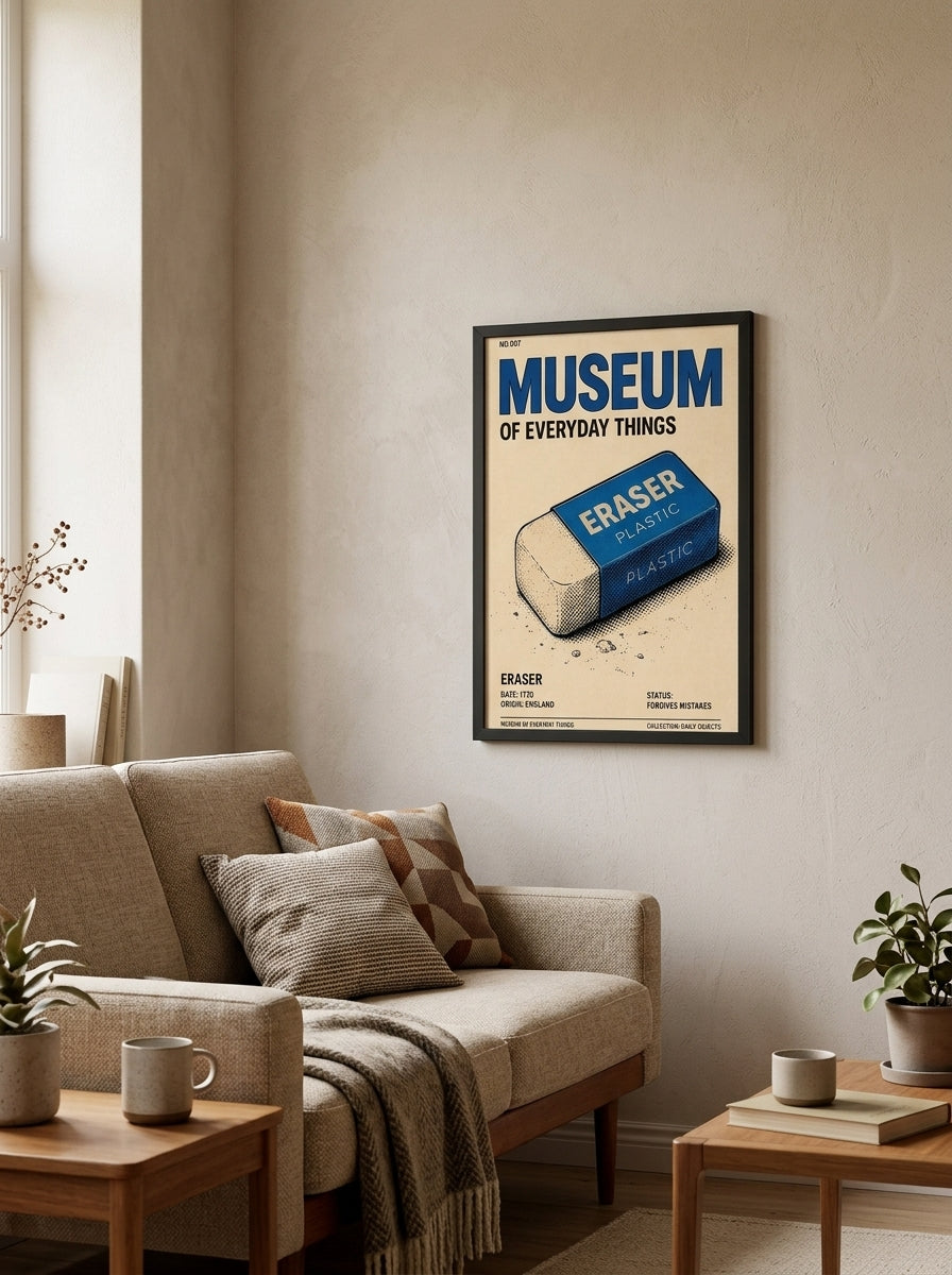 Gündelik Nesneler – Vintage Çerçeveli Poster — Siyah Çerçeve — TabloLab
